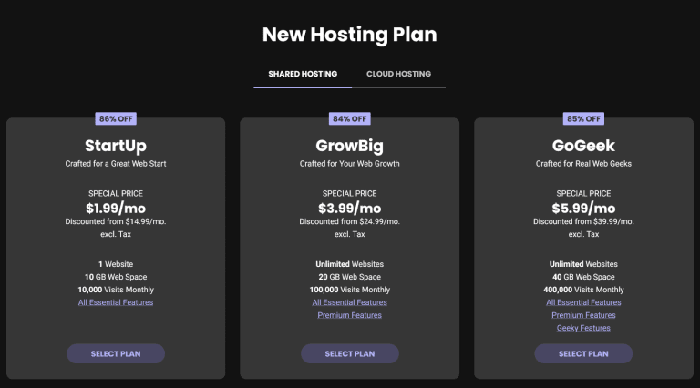 SiteGround Pricing